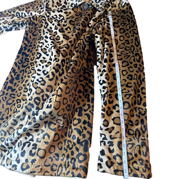 Dennis Basso Reversible Tan and Leopard Cheetah Animal Print Coat Sz L Faux Fur - Picture 6 of 10